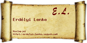 Erdélyi Lenke névjegykártya